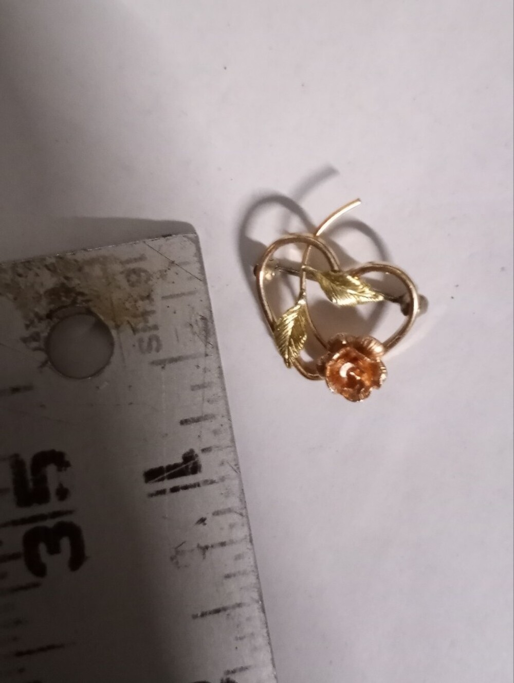Gold-Tone Rose Leaf Brooch Pin - Elegant Floral Jewelry - Two Tone